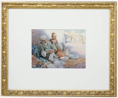B. Giuseppe Chiarglini - Fine 19th Century Watercolour, Market Traders