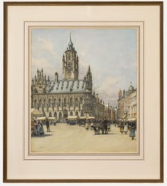 Arthur G. Bell (1849-1916) - Late 19th Century Watercolour, Middelburg Town Hall