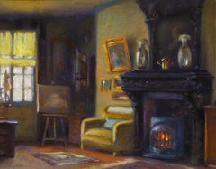 T. Clesque - Framed Mid 20th Century Pastel, The Artist's Living Room