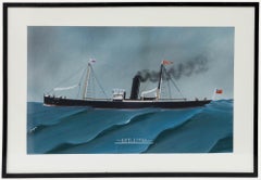 Folk Art Early 20th Century Gouache - S.S Electra