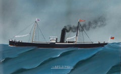 Folk Art Early 20th Century Gouache - S.S Electra
