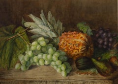 Edith Mary Cottam (1864-1942) - Framed Watercolour, Still Life with Pineapple