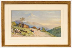 Attrib. Thomas L. Rowbotham (1823-1875) - Watercolour, Farm Near the Dolomites