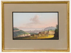 Gouache di fine Ottocento incorniciata - Napoli da Capodimonte