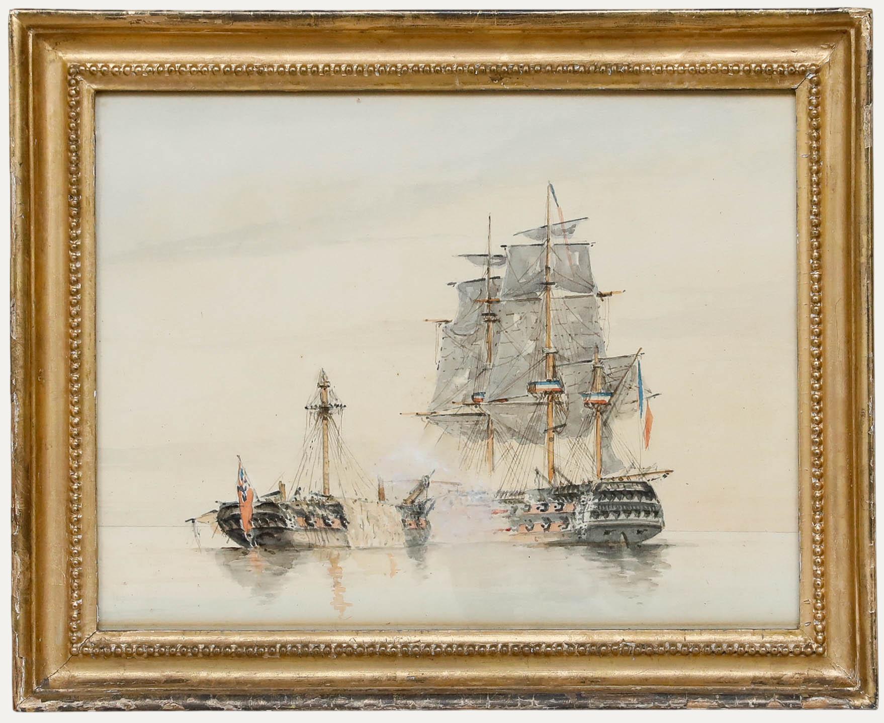 Framed 19th Century Watercolour - Le Généreux