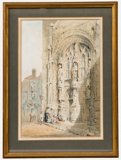 W.H. Chambers dopo Samuel Prout - 1887 Acquerello, Portico di St. Symphorien