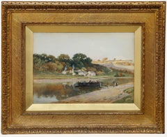 Peter Ghent (1856-1911) - Framed Watercolour, Tal-y-Cafn Ferry