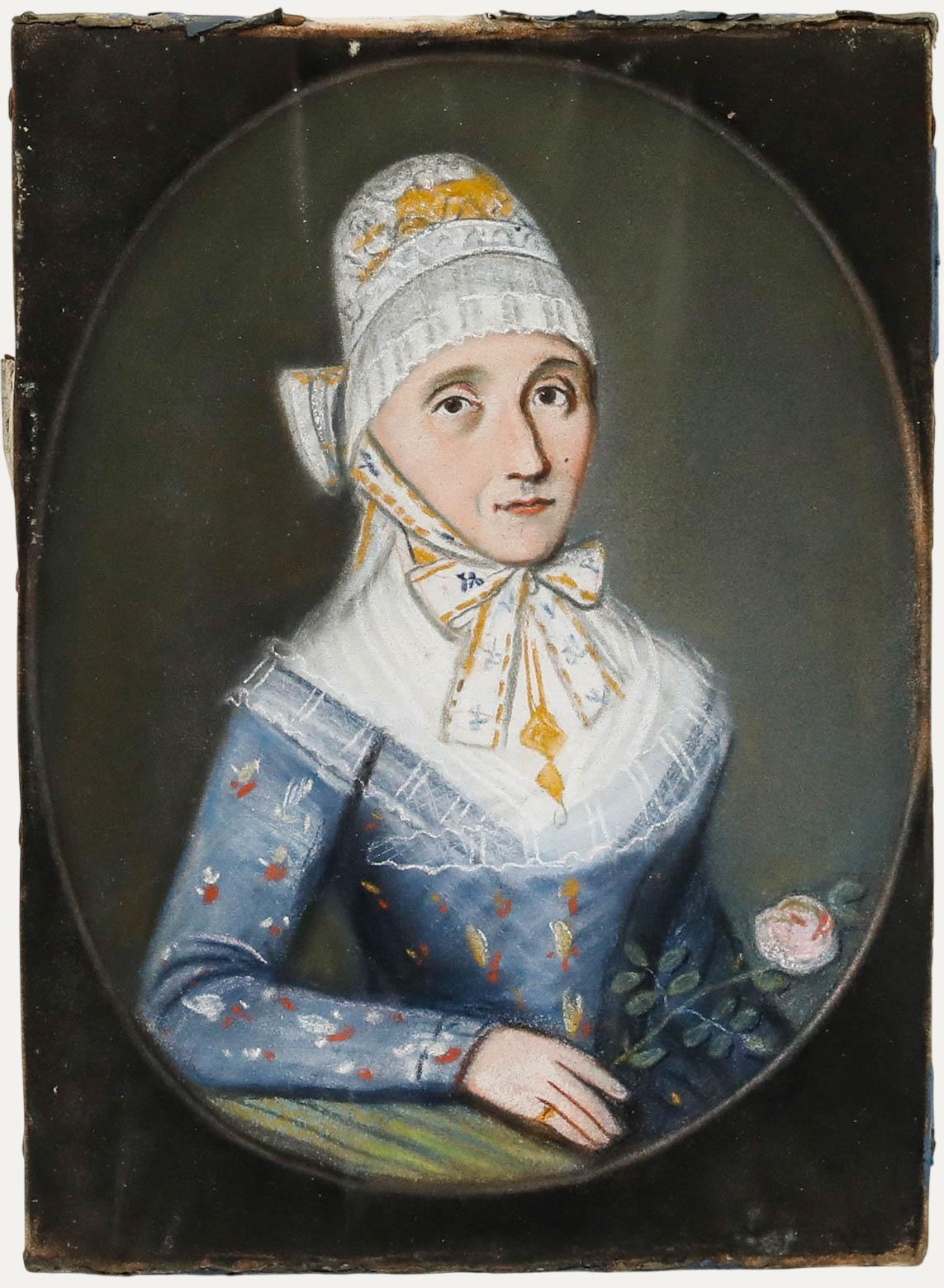Portrait di Unknown - Pastello fine del primo Ottocento - Susane Maria
