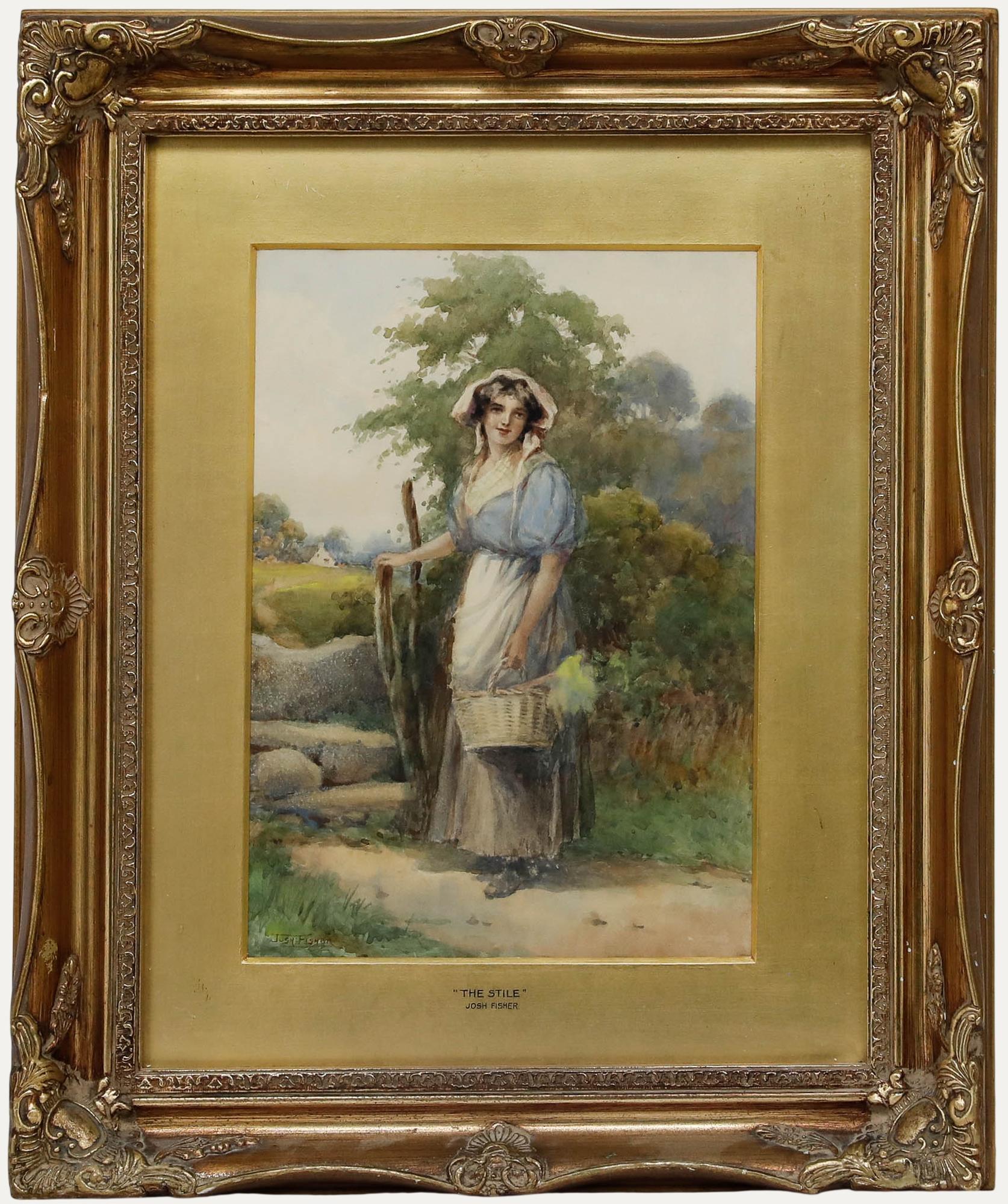 Joshua Fisher (1859-1930) - Late 19th Century Watercolour, The Stile