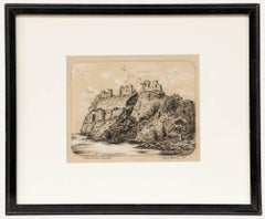 Alex G. Thomson - Framed Mid 19th Century Charcoal Drawing, Chateau Gaillard