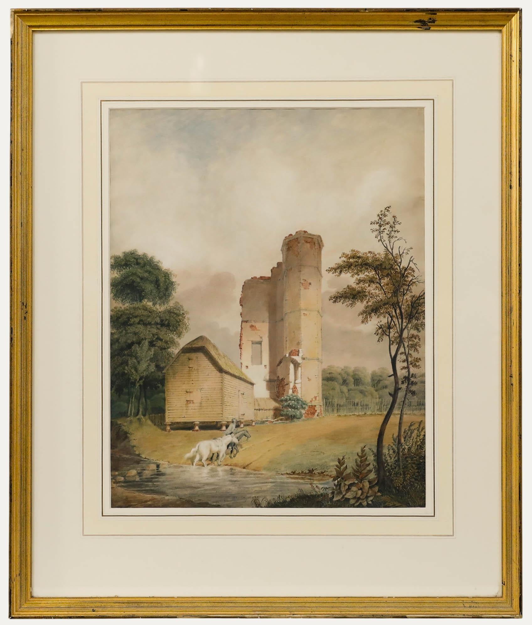 William Craig Landscape Art - William Marshall Craig (c.1750-1828) - Watercolour, Crossing the Stream