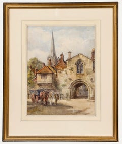 Alice Blanche Ellis (fl. 1876-1916) - Watercolour, Gateway in Salisbury