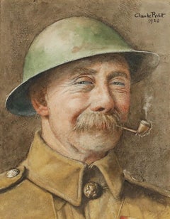 Claude Pratt (1860-1935) - 1920 Watercolour, Old Bill, No More Soldiering for Me