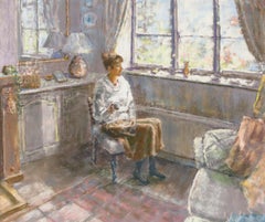 Leslie Shelton - Gerahmtes Pastell des 20. Jahrhunderts, Reflections