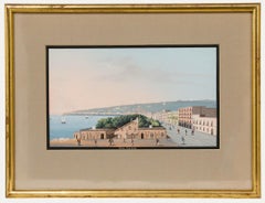 Framed 19th Century Gouache - Villa Reale