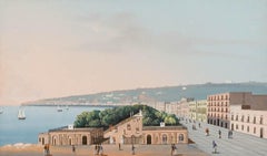 Framed 19th Century Gouache - Villa Reale