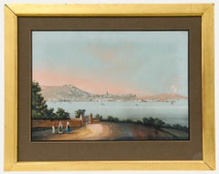 Neapolitan School Late 19th Century Gouache - The Bay of Naples