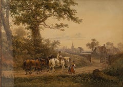 William Henry Earp (1831-1914) - 19th Century Watercolour, A Family Outing