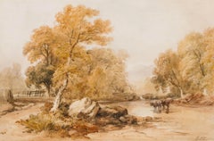 Edmund Thornton Crawford (1806-1885) - Watercolour, A Walk in the Dales