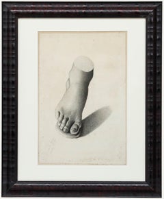 Henrietta M. Morgan - Framed 1872 Graphite Drawing, Foot Study