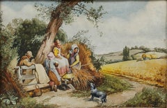After Myles Birket Foster (1825-1899) - Watercolour, At the Wheatfield Gate