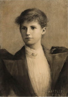 Ernest Hartley-Ford (1865-1934) - Charcoal Drawing, Portrait of a Lady