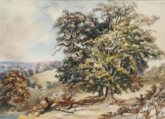 Framed 19th Century Watercolour - Rambling in the Countryside
