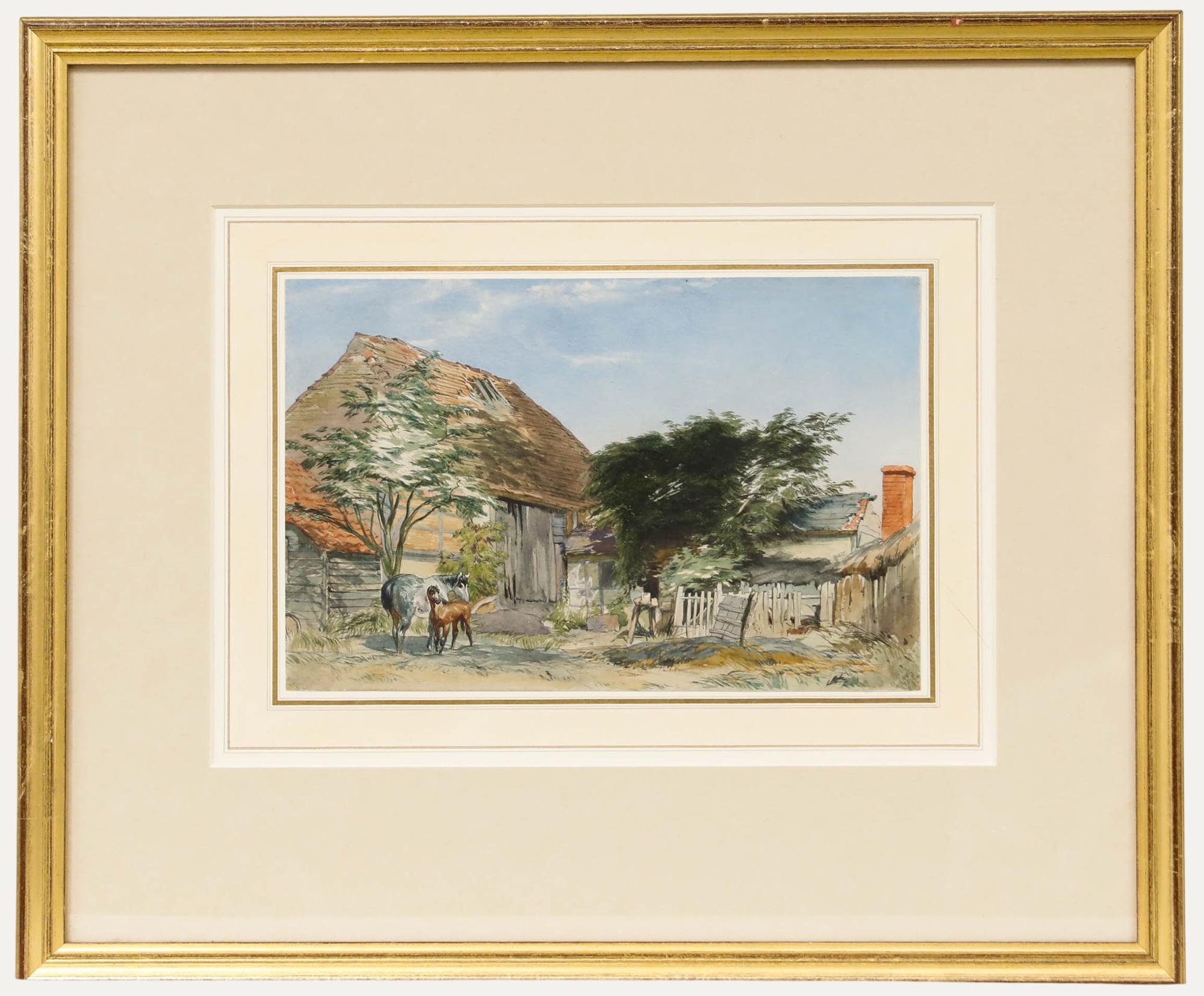 Attrib. William Fleetwood Varley (1785-1856) - 1825 Watercolour, Mare and Foal