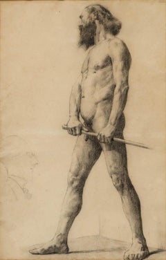 Charles James Theriat (1860-1937) - Early 20th Century Charcoal, Standing Male