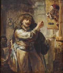 After Rembrandt - 20th Century Watercolour, Samson Threatening His Father-In-Law