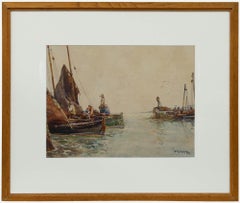 William Watt Milne (1865-1949) - Framed 1923 Watercolour, In the Harbour