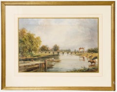S. Wilkes - Framed 19th Century Watercolour, Punting on the River