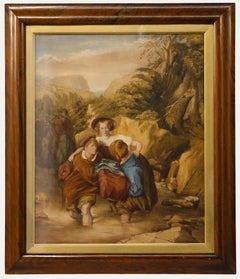 c.1850 Acquarello - Attraversamento del ruscello