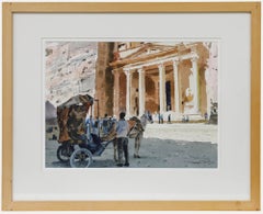 Gerald Woolley (b.1929) - Framed 20th Century Watercolour, Al-Khazneh, Jordan