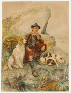 N. Drummond - Early 20th Century Watercolour, Waiting for the Gillie