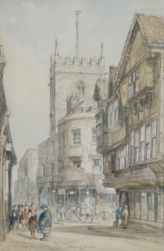 Nathaniel Sparks RE (1880-1956) - Dessin au graphite, Mary le Port Street
