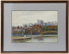 Russell Dowson (1841-1914) - Framed 1888 Watercolour, Windsor from the Thames