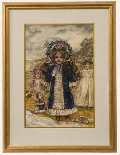 Elizabeth Sorrell RWS (1916-1991) - Framed Watercolour, A Day at the Seaside