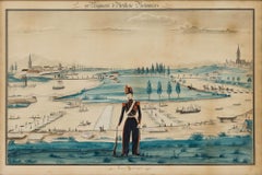 Framed 1853 Folk Art Watercolour - The French Officer