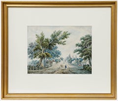 19th Century Watercolour - View Along the Street