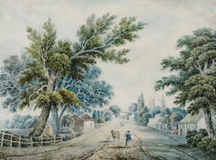19th Century Watercolour - View Along the Street