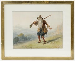 Henry George Hine RI (1811-1895) - Framed 1845 Watercolour, Rip Van Winkle