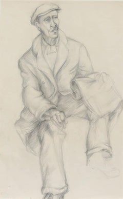 Early 20th Century Graphite Drawing - The Workman