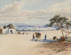Marcel Blairat (1849-1891) - Late 19th Century Watercolour, Near the Oasis