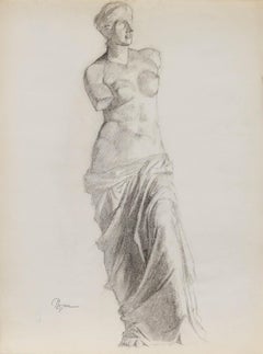 Pierre Neveu (nato nel 1929) - Disegno a grafite della metà del 20° secolo, Studio accademico II.