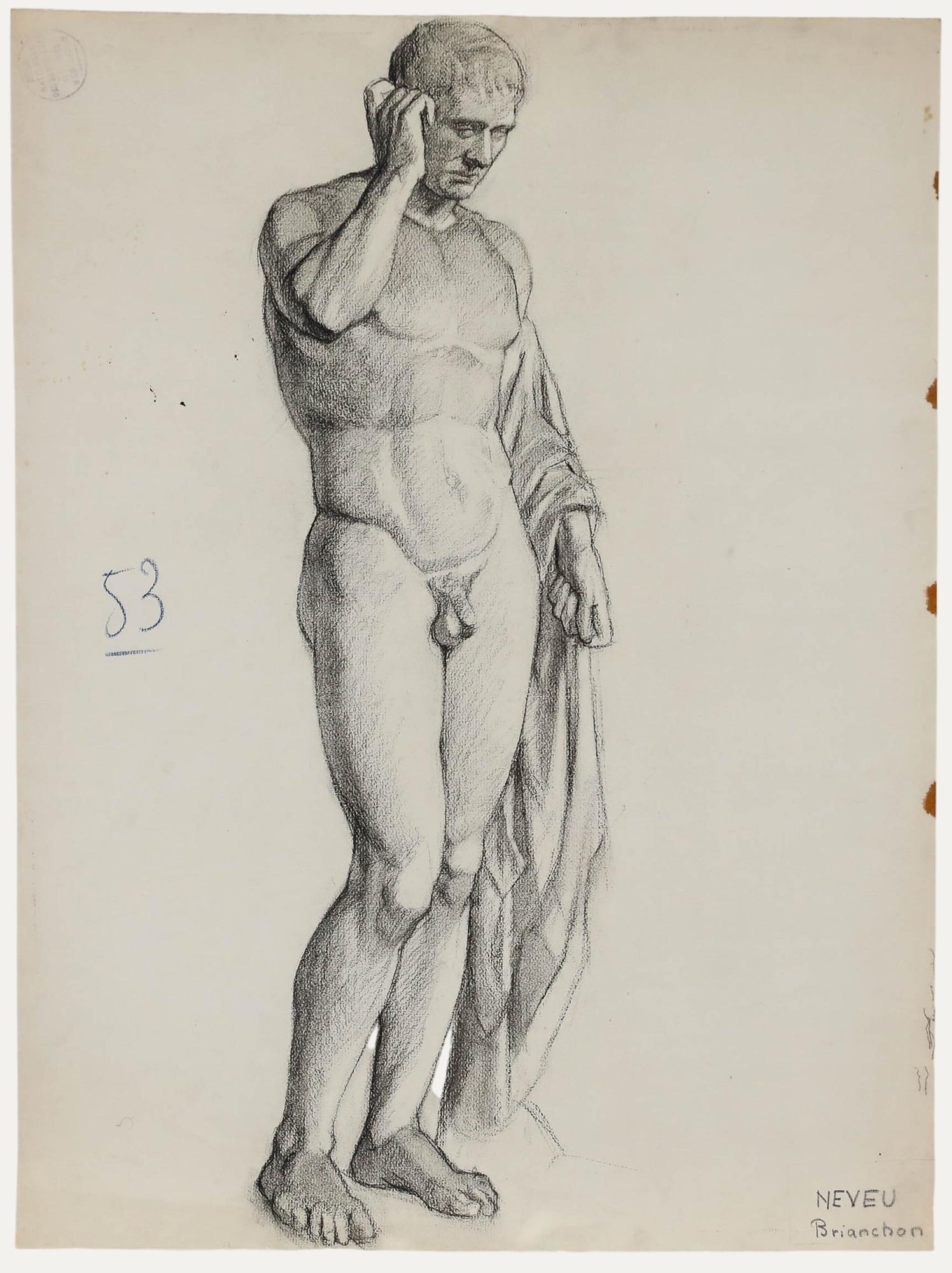 Pierre Neveu (b.1929) - Mid 20th Century Graphite Drawing, Academic Study VI
