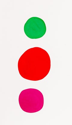 Colour Study with 2 Greens - Abstrakte Tuschezeichnung auf Archivpapier