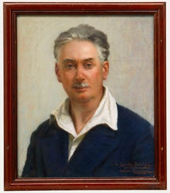 Oscar Chavaux (1874-1965) - Gerahmtes Pastell des frühen 20. Jahrhunderts, Porträt von Claude