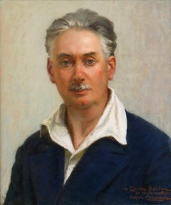 Oscar Chavaux (1874-1965) - Gerahmtes Pastell des frühen 20. Jahrhunderts, Porträt von Claude