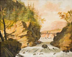 Willem Gerrit van Ulsen (1762-1830) - Watercolour, Crossing the Torrent